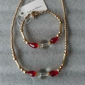 14kt Gold Filled Red and White Set